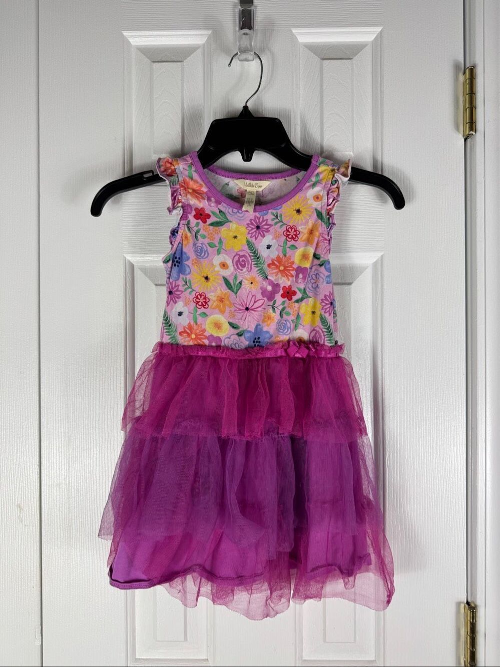 Matilda Jane Girls Fairy Garden Frenchie Pink Floral Tutu Dress Size 6